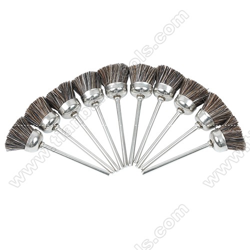 Cup polishing brush brown medium horse hair